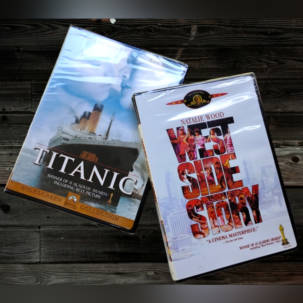 Two New Sealed DVD Iconic Movies Titanic and West Side Story